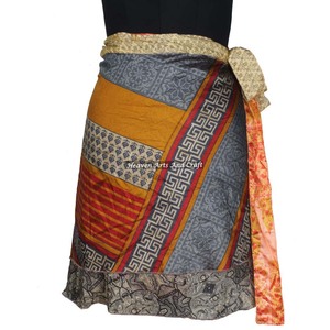 Minifalda India Mágica al por Mayor, Vestido Sari Multiusos, Minifalda Cruzada, Falda Corta Sari, Estilo Bohemio Gypsy de Moda - Product Image 6