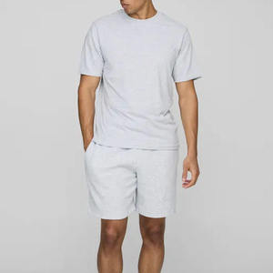 Ensemble T-shirt et short tissé oversize pour homme été 2026, 100 % coton, séchage rapide, streetwear unisexe, qualité supérieure - Product Image 1