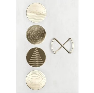 Modern Design Round Metal Coaster <b>Set</b> for <b>Tea</b> and Coffee Exclusive Quality Table Placemats at Wholesale Price From India - Product Image 6