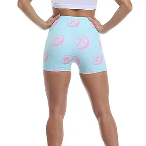 Bulk Professional Women’s Yoga Shorts Ribbed Seamless Fabric with <b>Tummy</b> <b>Control</b> Waistband Custom Branding - Product Image 2