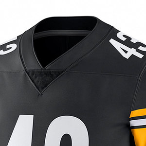 Custom Maroon Gold American Football Jersey V-Neck Short Sleeve Mesh Breathable 100% Polyester Sublimated Print Team <b>Name</b> Number - Product Image 4
