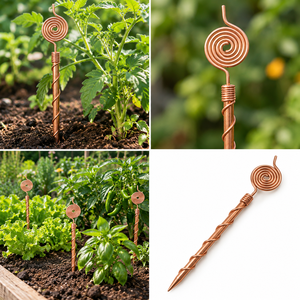 Spirale de jardin moderne en cuivre pour l'entretien des plantes et le jardinage du sol, installation facile pour les jardins domestiques et les jardinières extérieures - Product Image 3