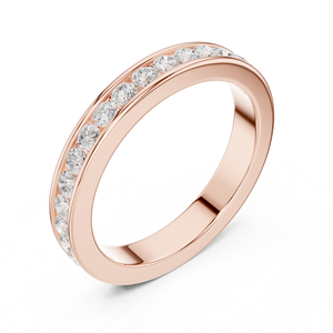 Anillo de Eternidad Clásico con Diamantes en Canal, Oro Rosa de 10K - Product Image 2