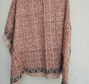 Wholesale Hand Block Print Cotton <b>Sarong</b> for Women Floral Beach <b>Wrap</b> Lightweight Boho Pareo Cover Up Indian Resort Wear - Product Image 2