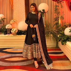 ANARKALI PENT Dupatta Reyon <b>Sequined</b> Solid Regular Length Modern Regular Fit Natural Waist All Seasons Quick Dry Rayon Work Suit - Product Image 6