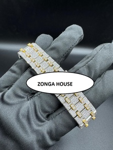 Reloj de Lujo Elegante de Acero Inoxidable con Diamantes Moissanite, Pantalla Analógica, Movimiento Mecánico Japonés, Botón de Presión Oculto - Product Image 3