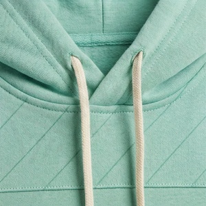 Survêtement unisexe vert menthe à capuche, manches longues, couleur unie, vêtements de sport décontractés avec poches latérales, matière en coton respirant - Product Image 4