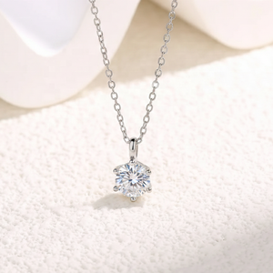 Minimalist IGI Certified 1 Carat Lab Grown Diamond Solitaire Pendant <b>Necklace</b> 925 Sterling Silver 6.5mm Round Cut Everyday Gift - Product Image 3