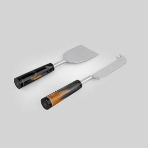 Juego de Cuchillos para Queso de Acero Inoxidable con Mango Negro y Detalles en Dorado, Cubiertos Premium para Queso - Product Image 2