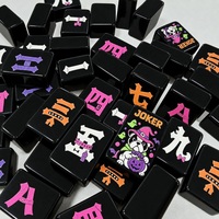 Jeu de Mahjong américain Island and Halloween avec 160 tuiles en acrylique et motifs décoratifs pour les soirées de jeu en famille