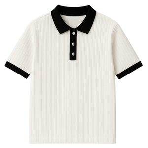 Casual Button for Mens Knitted Striped <b>Summer</b> <b>Shirt</b> Short Sleeve 100% Cotton Anti-Pilling Custom Logo Soft <b>Shirts</b> - Product Image 2