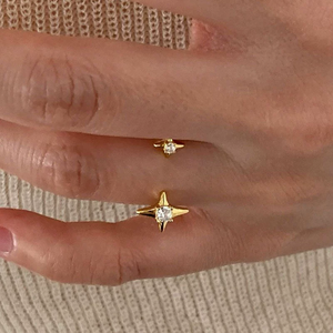 Vintage Star Shape <b>Jade</b> Gemstone Adjustable <b>Ring</b> for Women - Product Image 4