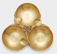 Support à noix en forme de lotus doré, nouveau style chinois, assiette à collation en métal