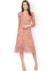 Vestido Mini sin Mangas con Estampado Floral para Mujer, Verano, Casual, para Exteriores, Línea A, Patrón Rojo y Azul, Tejido Transpirable, Cuello Redondo - Product Image 4