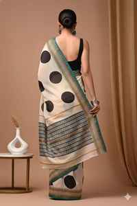 Sari de Seda Chanderi de Diseño con un Elegante Estilo Étnico - Product Image 3