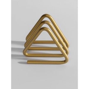 Portarrollos de Papel Metálico Moderno, Diseño Triangular Dorado, Organizador Decorativo Independiente para Mesa - Product Image 5