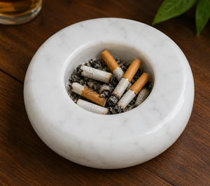Cenicero Redondo de Mármol Blanco para Cigarrillos y Cigarros, sin Humo, Decorativo para Mesa de Oficina u Hogar - Product Image 5
