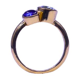 Anillo Clásico de Plata de Ley 925 Chapado en Oro con Topacio Azul y Cianita para Mujer, Joyería para Bodas - Product Image 2