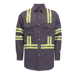 Chemise en coton ignifuge FR, vente top 2025, vêtements de travail industriels lourds, protection de niveau D, certifiée ASTMD6413 - Product Image 1