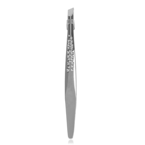Pinzas de Cejas de Acero Inoxidable Premium, Color Personalizado, Logotipo Personalizado, Punta Inclinada y Puntiaguda, Empuñadura con Puntos, Herramienta de Belleza OEM - Product Image 1