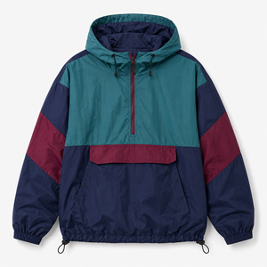 Blouson Bomber Homme Personnalisé Color Block Demi-Zip Polyester/Coton Léger Décontracté Streetwear Extérieur Vente en Gros - Product Image 5