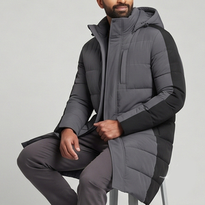 Winter <b>Warm</b> Up Down Long Padded Coat <b>Men</b> Winter Long Outerwear Street Style Long Padded Down <b>Jacket</b> <b>Mens</b> - Product Image 3