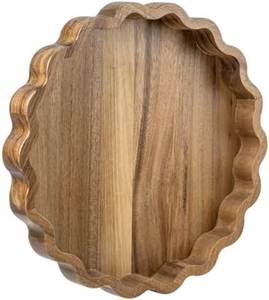Wood Crafts 100% Natural Handmade Wooden <b>Tray</b> with Handle Natural Polished Solid Wooden Made Serving <b>Tray</b> - Product Image 4
