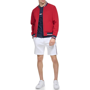 Chaquetas Varsity de Béisbol Personalizadas para Hombre, con Letras Bordadas, Bolsillos Grandes, Mangas de Cuero, Color Rojo - Product Image 4