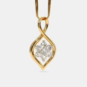 Collar con Colgante de Diamante Cultivado en Laboratorio con Diseño Floral Infinito en Oro Amarillo - Product Image 1