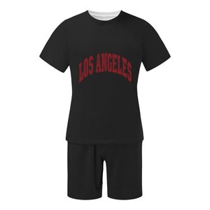 Ensemble unisexe personnalisé deux pièces : T-shirt et short à motif floral en coton, assorti, décontracté, style streetwear d'été, respirant, vente en gros, marque privée - Product Image 5
