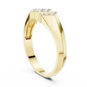 Anillo de Diamantes de Oro Amarillo Sólido de 14k para Mujer, Corte Brillante Redondo, Piedras Cultivadas en Laboratorio, Uso Diario, Banda Apilable - Product Image 4
