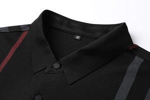 Camisa Polo a Cuadros de Manga Larga para Hombre, Corte Regular Informal, Tejido de Tela, Cuello Clásico, Diseño Personalizado, Camisa Polo Premium - Product Image 6