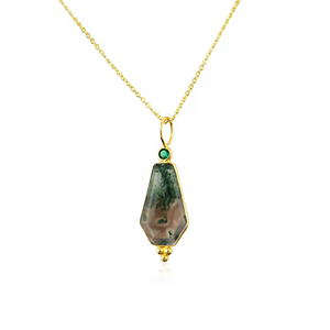 18k Gold Plated Coffin Shape Women's Pendant Necklace Gemstone Fashion Fancy Tiny Connector Wholesale Birthday Gift Jewelry - Product Image 3