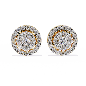 Stellar Bloom Lab-Grown Diamond <b>Earrings</b> 9k, 14k, 18k <b>Solid</b> Gold Custom Manufactured in Rose Gold, Yellow Gold, 925 <b>Silver</b> - Product Image 1