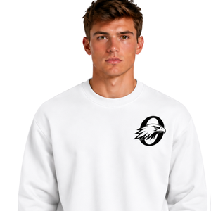 <b>White</b> <b>Men</b> <b>Sweatshirt</b> Crew Neck Long Sleeve Pullover Casual Fleece Top Custom Logo Streetwear Winter Sportswear Wholesale Apparel - Product Image 3