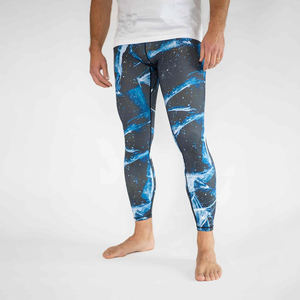 <b>Men</b> Active Compression Running Leggings Mid Waist Sublimation <b>Base</b> <b>Layer</b> Training Wear Premium Yoga Fitness Logo Plus Size OEM - Product Image 4
