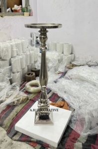 Luxury Metal Pillar Candle <b>Holder</b> Tall Wedding Table Centerpiece Stand Silver Finish Flower Stand Elegant Banquet Events Decor - Product Image 4