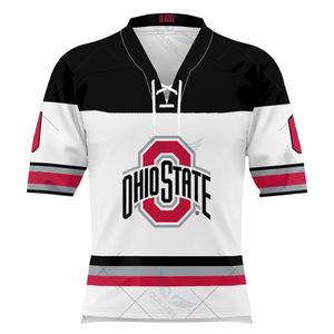 Meilleure qualité sur mesure Ohio State Buckeyes maillot de hockey unisexe pour femmes design blanc respirant avec logo avant - Product Image 1