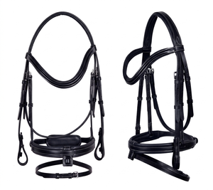 Premium Genuine Leather English Horse Bridle Wholesale Padded Anatomical Flash Bridle <b>Equestrian</b> Horse Riding Tack With Reins - Product Image 2