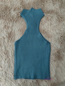 Top de tirantes sexy para mujer, personalizado, de punto acanalado, sin mangas, con tirantes cruzados, cuello halter, ajuste ceñido, a la moda, informal, para verano - Product Image 6