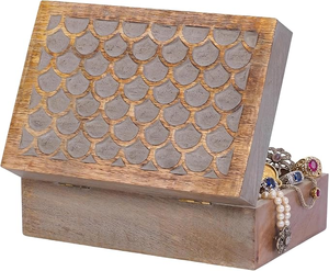Caja de madera hecha a mano, caja de madera de lujo, cajas decorativas de madera para almacenamiento - Product Image 3