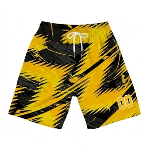 Conjunto de Uniforme de Baloncesto Sublimado Personalizado, Transpirable, de Malla, Amarillo y Negro, Nombre del Equipo 00, Unisex, Secado Rápido, Ropa Deportiva para Todas las Temporadas - Product Image 3