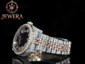 Mossinate Luxury Stainless Steel Analog Glass Watch with Sparkling Diamonds for Men Women Mechanical Movement Fashionable Design - Product Image 3