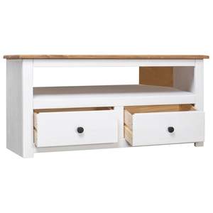 Solid Pine Panama Range <b>Corner</b> <b>TV</b> Stand 36.6\"x19.3\"x19.3\" <b>White</b> Solid Pine <b>TV</b> Stands - Product Image 3