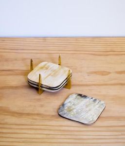 High Quality Design Horn Coaster Buffalo horn Coaster Tea Coaster Place Mats Natural Square Horn Coaster At very good sell Price - Product Image 6