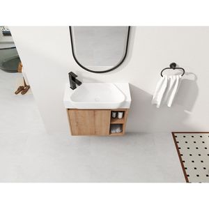 Mobile Bagno Sospeso da 24 Pollici con Lavabo in Ceramica Bianca e Ante con Chiusura Ammortizzata, Imballaggio KD - Product Image 6