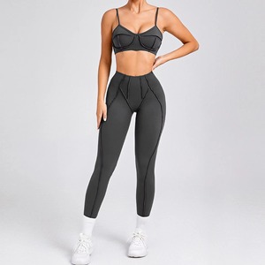 Women's Seamless Activewear Set High Waist Yoga <b>Leggings</b> <b>and</b> Cropped Tank <b>Top</b> Fitness Workout Outfit 2-Piece Yoga Set - Product Image 6