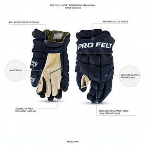 Gants de hockey sur glace Pro Felt Team, équipement de protection rembourré pour joueurs adultes, main gauche et droite, gants durables à adhérence optimale - Product Image 2
