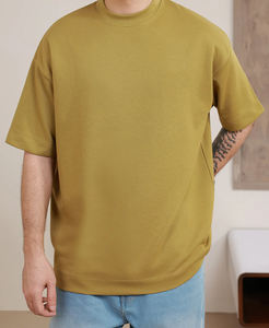 T-shirt unisexe homme 2026 en polyester sergé épais 120g, coupe oversize, épaules tombantes, impression sérigraphique, logo personnalisé - Product Image 3