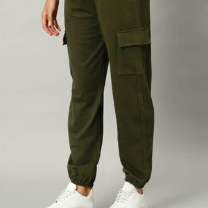 Pantalones Cargo para Mujer, Color Sólido, Lona, Cintura Media, Cintura Elástica, Largos, Casuales, con Bolsillos, Corte Regular - Product Image 5